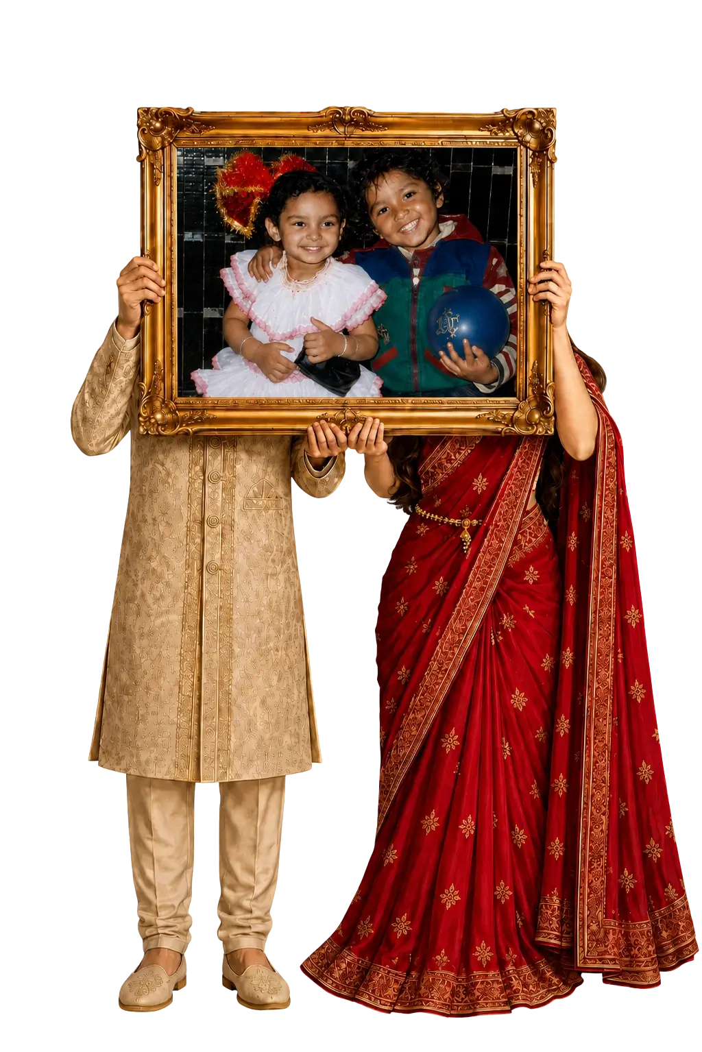 Chitra and Prateek as children